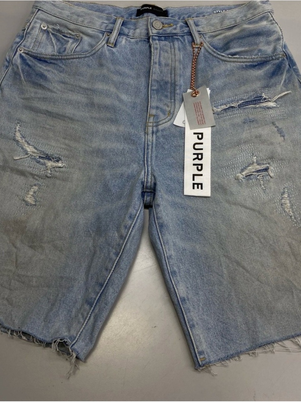 Purple Brand Mens Shorts Light Blue Size
30 Destroy Distressed Relaxed